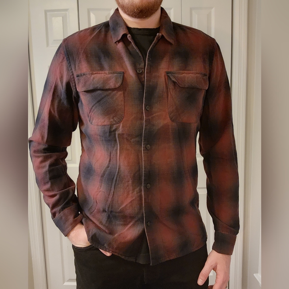 Allsaints Red Buffalo Flannel